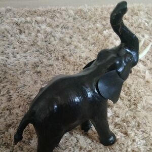Elegant Black Elephant Sculpture